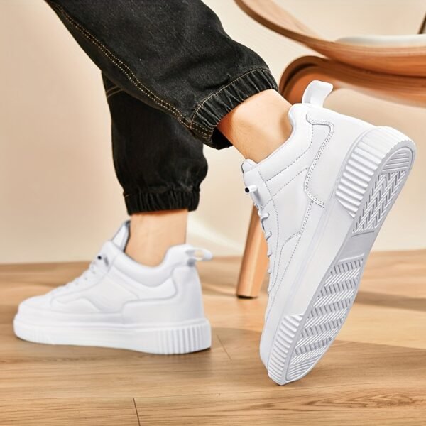 Men's Trendy Solid Skate Shoes, Comfy Non Slip Casual Street Style Sneakers For Men's Outdoor Activities - Image 3