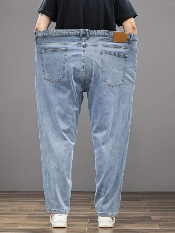 Plus Size Men’s Soft & Comfy Jeans – Casual Loose Fit Denim with Pockets, Stretch Rayon Blend for Fall/Winter - Image 3