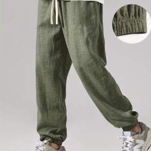 Men’s Casual Linen Joggers – Breathable, Comfortable Fit with Pockets, All-Season Wear