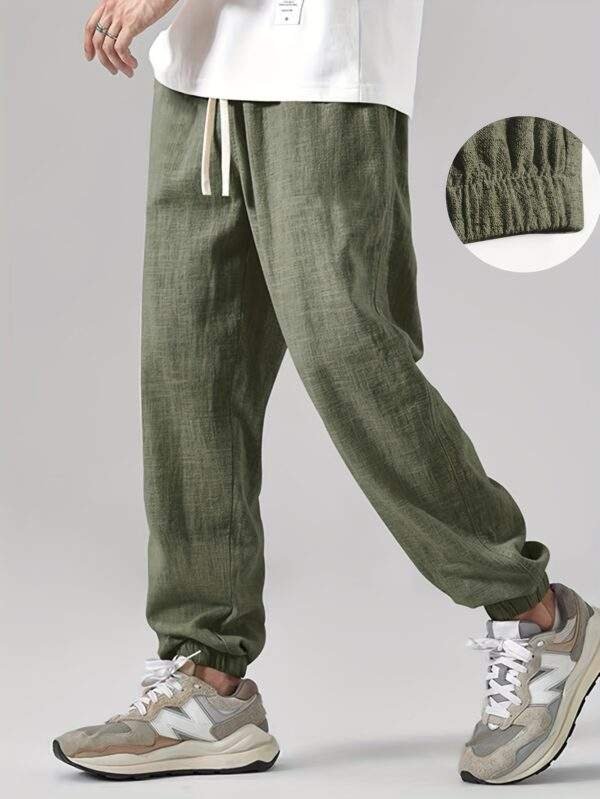 Men’s Casual Linen Joggers – Breathable, Comfortable Fit with Pockets, All-Season Wear