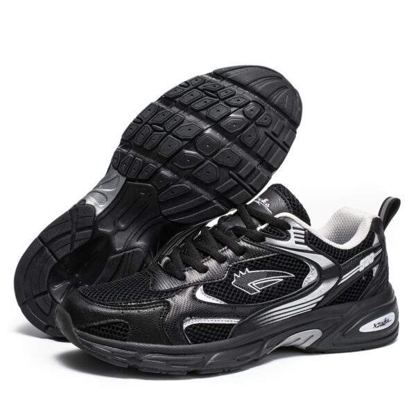 Men's Stylish Sports Shoes In Black With Silvery, Breathable Mesh, And Large Sizes 40-46, Perfect For Casual Wear. - Image 3