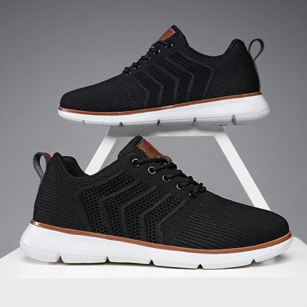 1pair CHTAPPILIAR Men's Breathable Mesh Casual Sneakers, Solid Color Low Top Lace-Up Shoes with EVA Sole and Fabric Insole for Daily Wear - Spring/Summer Collection - Image 2