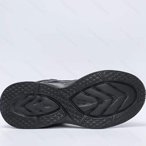 Men's Lightweight Breathable Mesh Running Sneakers - Black, Casual Sneakers with Stability Support for Hiking, Outdoor & Casual Attire, Lace-Up Closure, Low-Top Design, MD Sole, EVA Insole, Spring/Summer/Fall Use, Hiking Shoes, Fall Hiking Footwear | Sleek Sporty Look | Comfortable EVA Insole - Image 4
