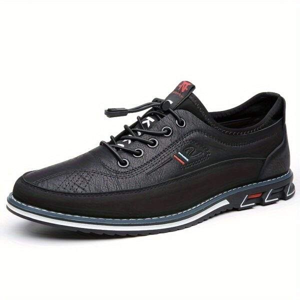 Yundong1981 Men's Slip-On Casual Sneakers - Low-Top Upper, Rubber Sole, Black with Red Accents for Outdoor Hiking & Daily Wear, Hiking Gear, Versatile Footwear, Stylish Footwear, Quality Footwear, Laceup Shoes, Active Lifestyle - Image 7
