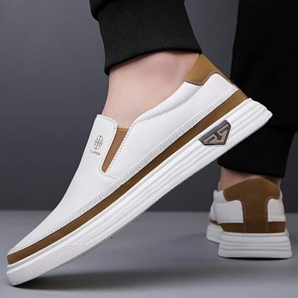 Men’s Stylish Slip-On Loafers – White Casual Shoes with Non-Slip Sole - Image 9