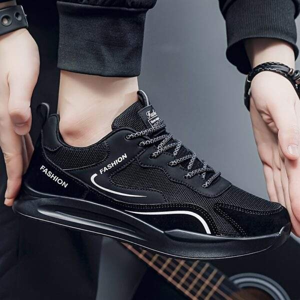 Men's Trendy Color Block Non Slip Jogging Shoes, Comfy Sneakers For Outdoor Training, Traveling, All Seasons - Image 4