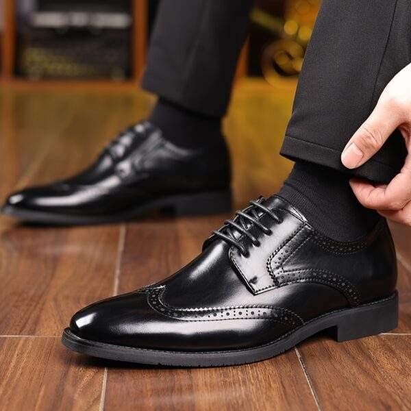 Plus Size Men’s Classic Wing-Tip Derby Shoes – Comfy Non-Slip Dress Shoes - Image 7