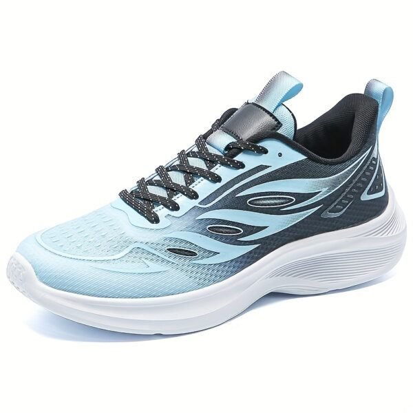 Plus Size Men's Trendy Woven Knit Breathable Running Shoes - Image 5