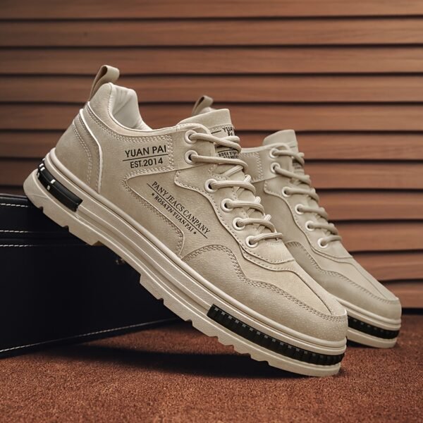 Men's Casual Sneakers - Stylish Lightweight All-Match Skate Shoes with Durable PVC Sole, Comfortable Fabric Lining, and Breathable Design for Outdoor, Sports, and Casual Attire - Image 6