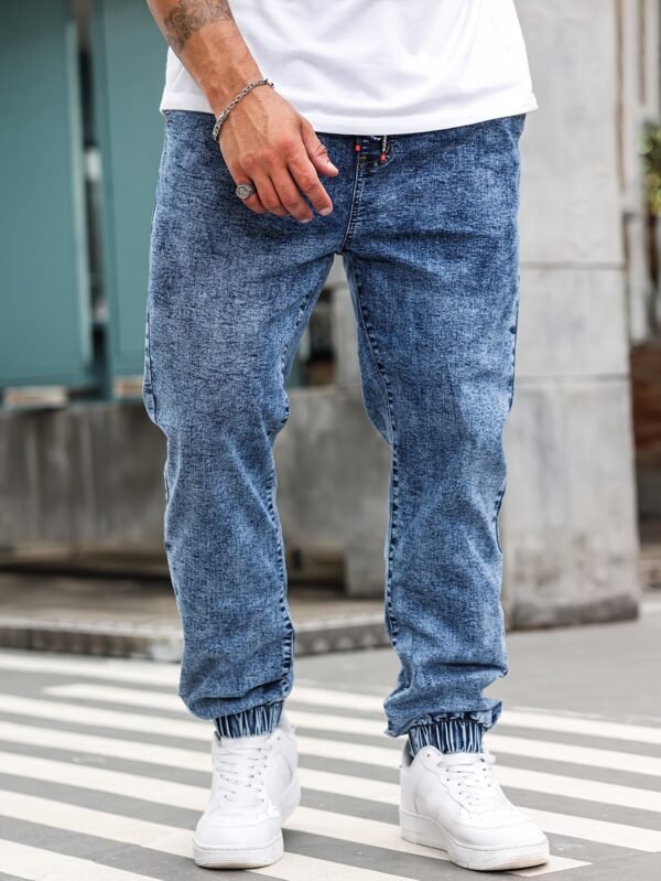 Plus Size Men's Casual Stretch Denim Jeans – Pockets, Machine Washable, All-Season Comfort, Cowboy Style, PLUS SIZE - Image 6