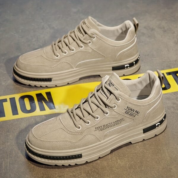 Men's Casual Sneakers - Stylish Lightweight All-Match Skate Shoes with Durable PVC Sole, Comfortable Fabric Lining, and Breathable Design for Outdoor, Sports, and Casual Attire - Image 5