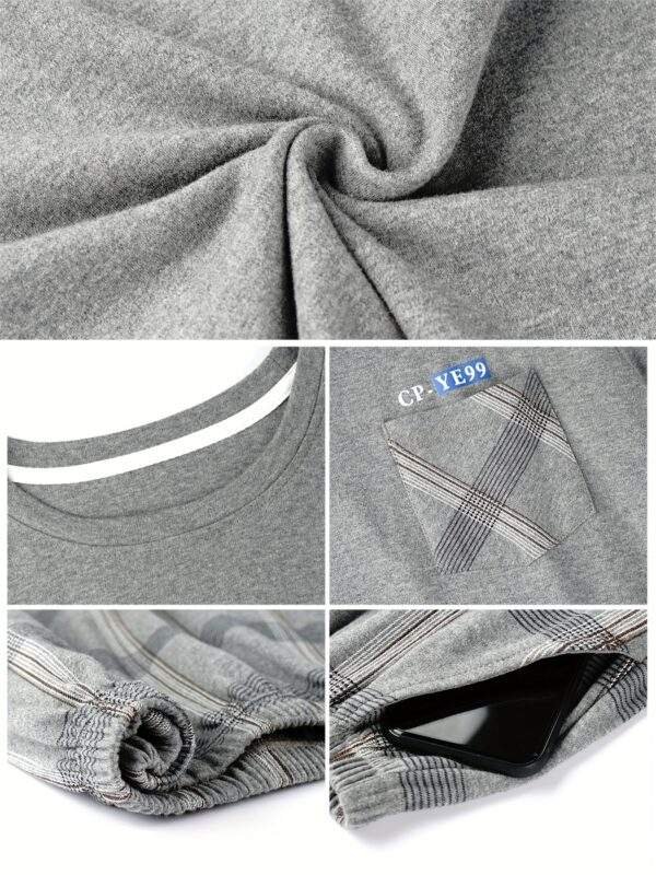 Men'S Summer Pajamas Made of Pure Cotton, Featuring Short Sleeves And Long Pants, Lightweight And Available in Plus Sizes for Young Adults. - Image 7