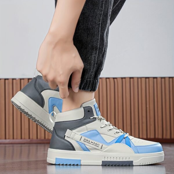 Men's High-Top Running Shoes - Fashion Sports & Outdoor Sneakers with Graphic Letter Print, Stability Pronation, Lightweight, Lace-up Closure, PU Upper, Fabric Inner, EVA Sole - Comfortable for Casual Street Style, Hiking, All Seasons - Image 12
