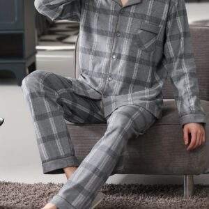 Men's Pajamas Pure Cotton Long Sleeve Spring and Autumn All Cotton Middle-aged and Elderly Loose Plus Size Home Clothes Set Men's Autumn