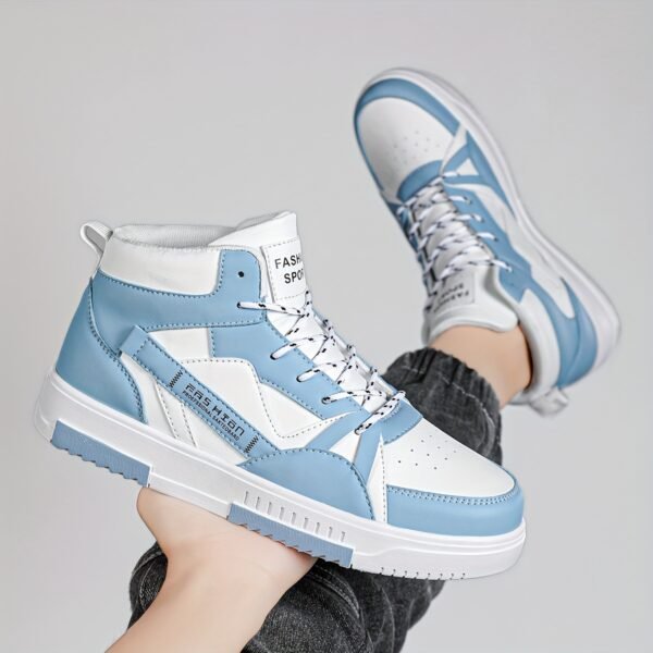 Men's High-Top Running Shoes - Fashion Sports & Outdoor Sneakers with Graphic Letter Print, Stability Pronation, Lightweight, Lace-up Closure, PU Upper, Fabric Inner, EVA Sole - Comfortable for Casual Street Style, Hiking, All Seasons - Image 8