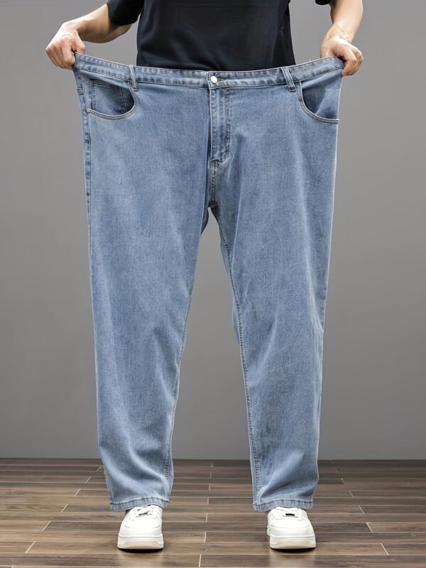 Plus Size Men’s Soft & Comfy Jeans – Casual Loose Fit Denim with Pockets, Stretch Rayon Blend for Fall/Winter - Image 5