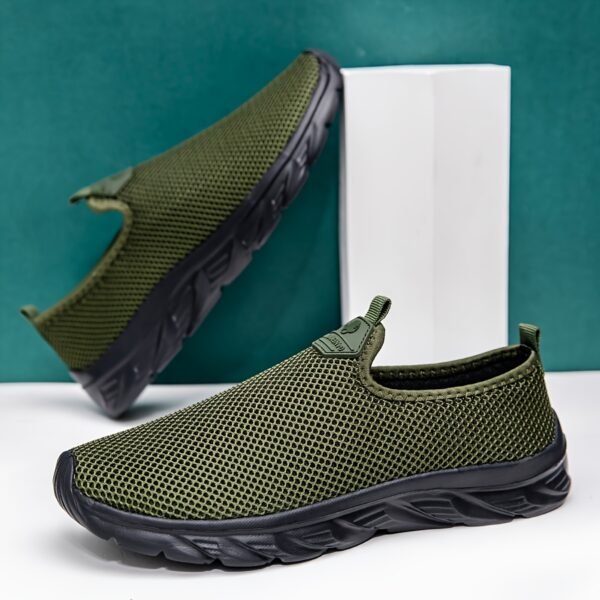 Men’s Black Mesh Slip-On Sneakers – Stylish Lace-Up Running Shoes - Image 18