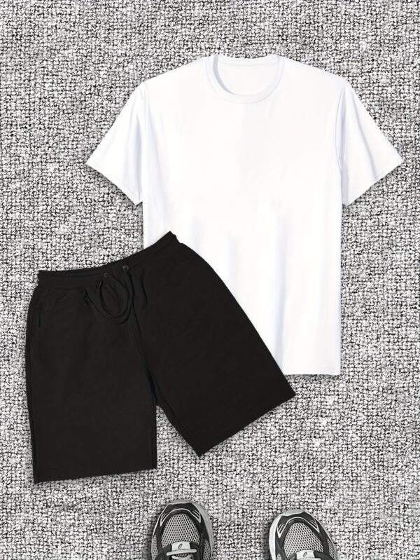 Men's Casual Suit Short Sleeve T-Shirt and Shorts Set - Image 5
