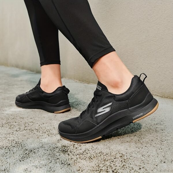 Skechers Men'S Running Shoes Black Mesh Breathable Sports Shoes Fashionable Lightweight Anti-Slip Casual Shoes Net 220161-BB - Image 5