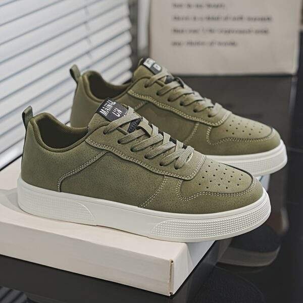 Men’s Black Casual Sneakers – Trendy Low-Top Lace-Up Shoes - Image 8