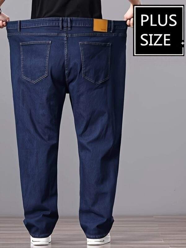 Men’s High-Waist Stretch Denim Jeans – Loose Straight-Leg, Durable & Versatile, Plus Size, Long Pants - Image 4