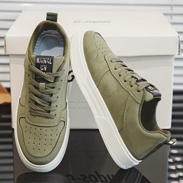 Men’s Black Casual Sneakers – Trendy Low-Top Lace-Up Shoes - Image 6