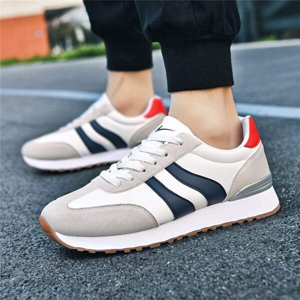 AOPLUS Men's Fashion Running Sneakers - Black & White Casual Sneakers with Rubber Sole, Lace-Up Low-Top Design for Casual Attire, Training & Outdoor Activities, Running Shoes - Image 9
