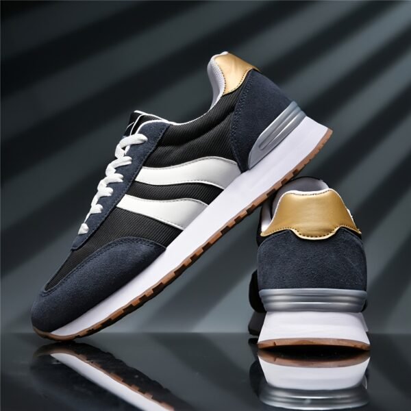 AOPLUS Men's Breathable Casual Sneakers - Lightweight Running Shoes with Cushioned Insole, Durable Rubber Sole, and Stylish Color Block Design for Sports and Casual Attire - Image 6