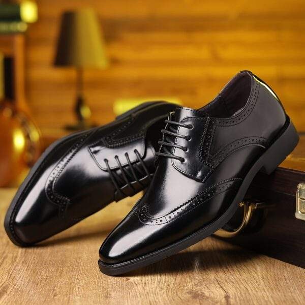 Plus Size Men’s Classic Wing-Tip Derby Shoes – Comfy Non-Slip Dress Shoes - Image 6