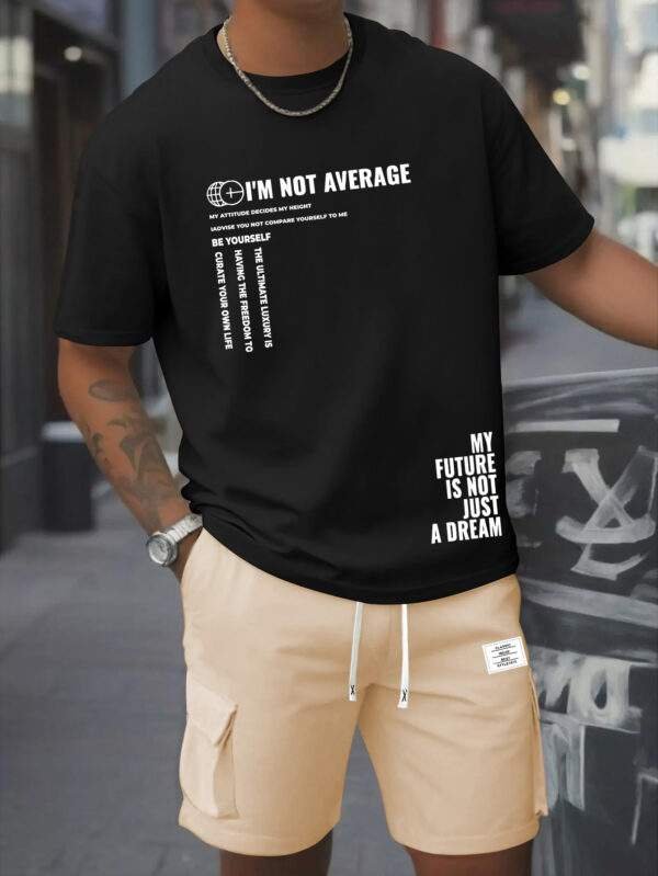 Men’s Casual 2-Piece Set – Cotton Round Neck T-Shirt & Work Pants with Pockets