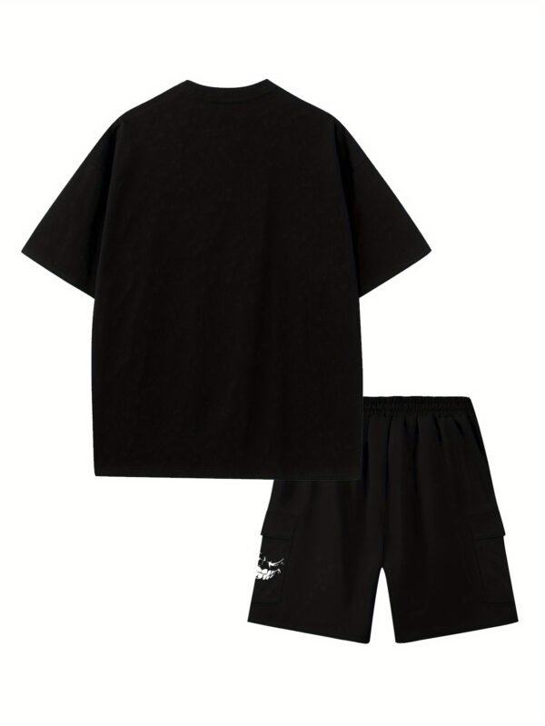 Men’s Funny Teeth-Show Smile Print Cotton T-Shirt & Shorts Set – Breathable, Comfortable Summer Casualwear for Daily, Vacation, or Training - Image 8