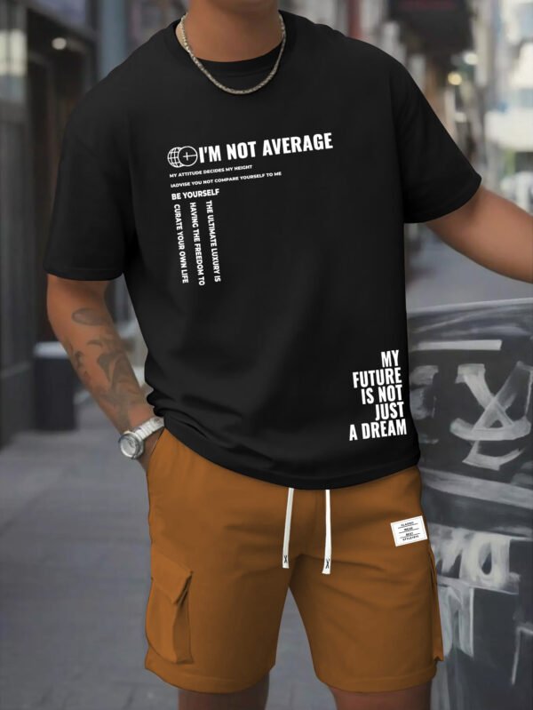 Men’s Casual 2-Piece Set – Cotton Round Neck T-Shirt & Work Pants with Pockets - Image 6
