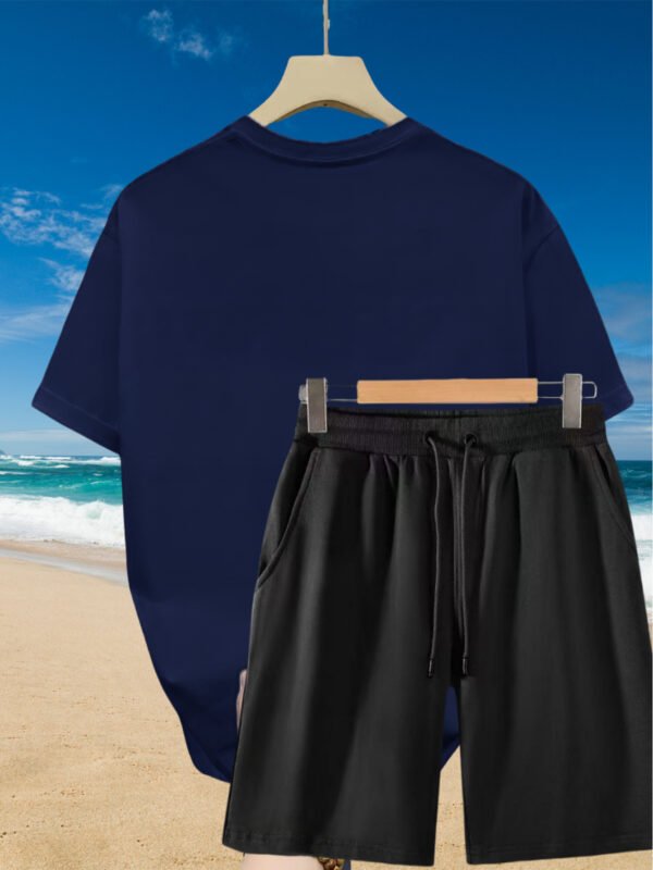 2pcs Men’s Summer Casual Set: Relaxed Cotton T-Shirt & Drawstring Bike-Print Shorts — Sporty, Comfortable, Beach-Ready for Daily & Weekend Wear - Image 9