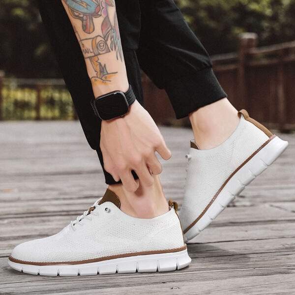 Men’s Breathable Knit Running Sneakers – Lightweight Lace-Up Athletic Shoes - Image 3