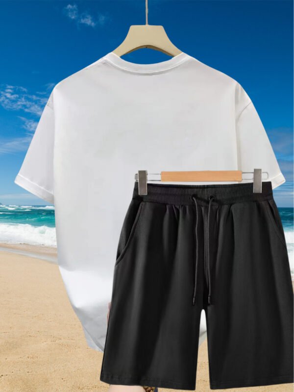 2pcs Men’s Summer Casual Set: Relaxed Cotton T-Shirt & Drawstring Bike-Print Shorts — Sporty, Comfortable, Beach-Ready for Daily & Weekend Wear - Image 10