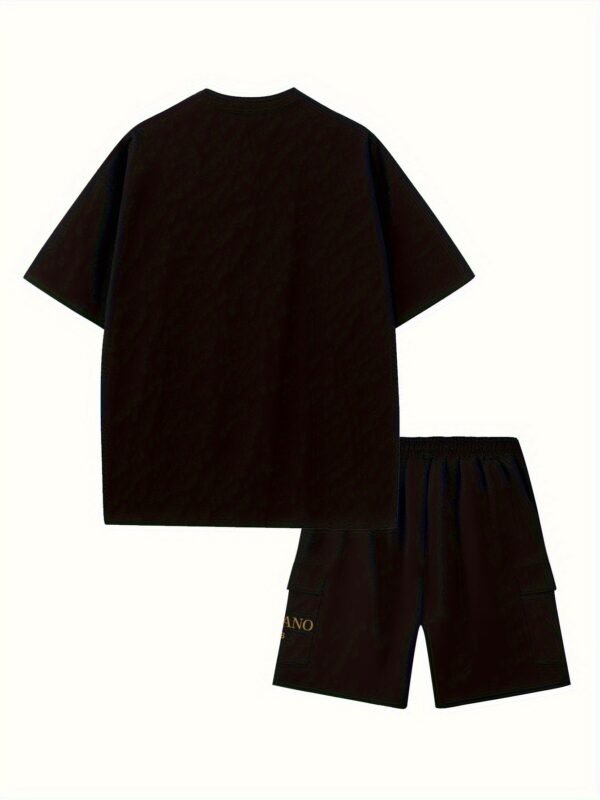2pcs Men’s Set: Comfortable Pure Cotton Round Neck T-Shirt & Casual Work Shorts, Lightweight Summer Wear - Image 8