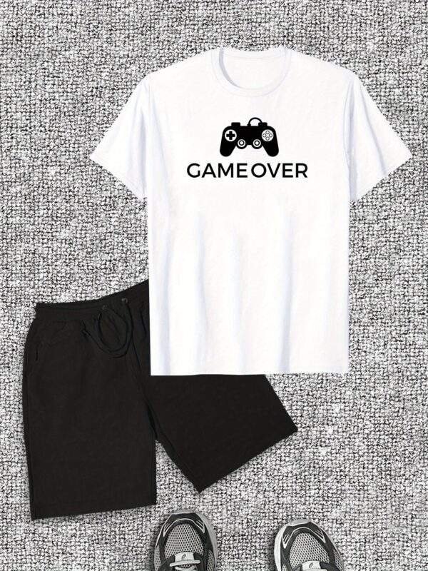 Men's Gaming Console Print T-Shirt & Shorts Set – Casual Summer Outfit, Short Sleeve Crew Neck Tee with Matching Shorts, Soft Cotton Fabric, Relaxed Fit - Image 6