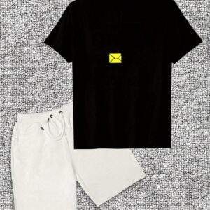 Men’s Fit & Crossfit-Inspired Cotton T-Shirt & Shorts Set – Casual Crew Neck, Slight Stretch, Solid Color, Summer Activewear