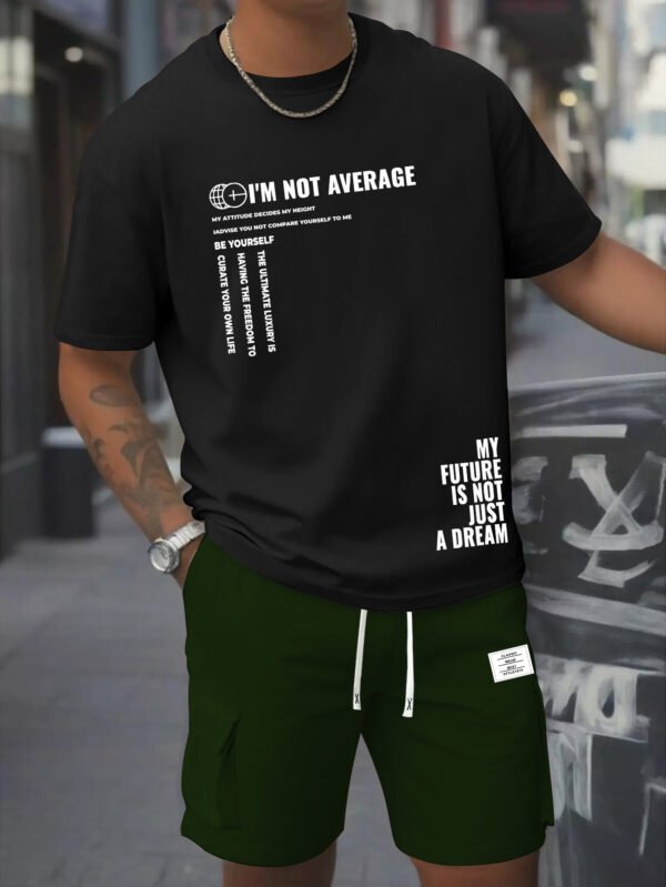 Men’s Casual 2-Piece Set – Cotton Round Neck T-Shirt & Work Pants with Pockets - Image 5