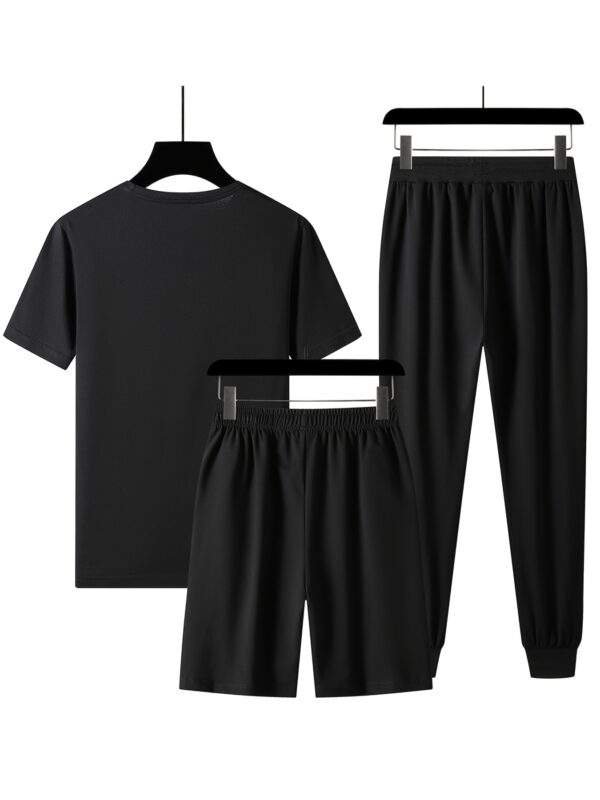 Guiren Bird Men’s Casual Sports Set – Short-Sleeve T-Shirt with Long or Short Pants, Pure Cotton, Summer Comfort, Plus Size - Image 5