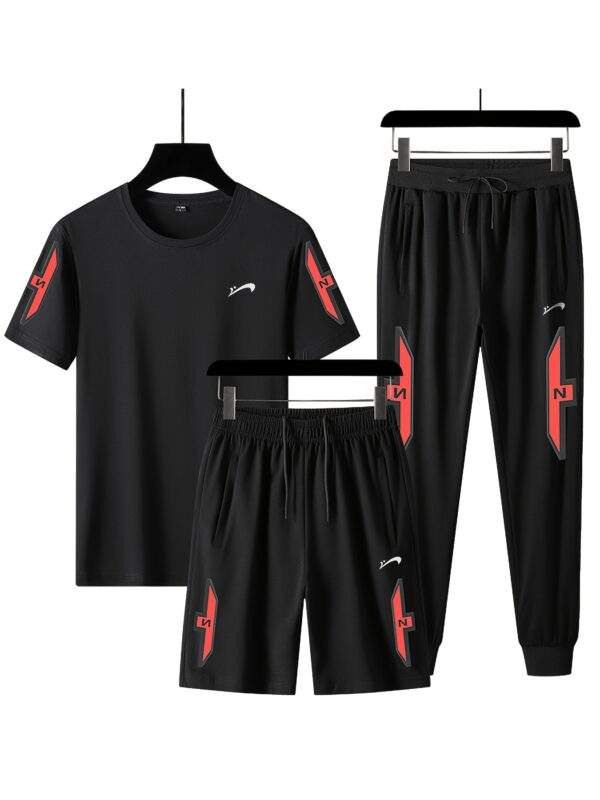Guiren Bird Men’s Casual Sports Set – Short-Sleeve T-Shirt with Long or Short Pants, Pure Cotton, Summer Comfort, Plus Size - Image 4
