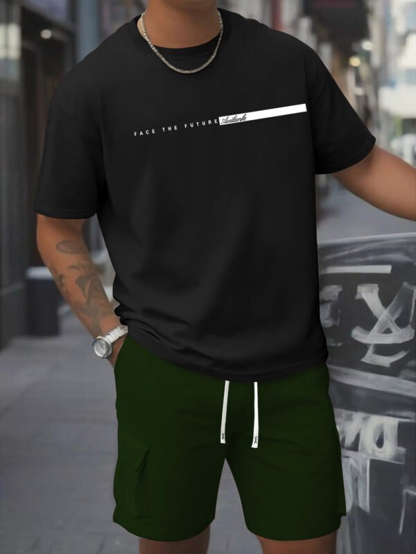 Men’s Summer Set Cotton T-Shirt & Work Shorts 2-Piece Outfit - Image 2