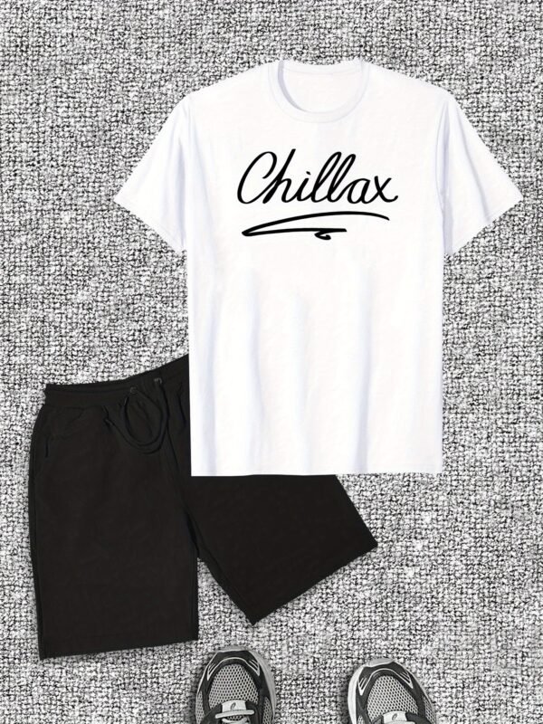 Men’s Chillax Graphic Short-Sleeve T-Shirt & Shorts Casual Set - Image 4