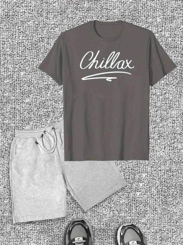 Men’s Chillax Graphic Short-Sleeve T-Shirt & Shorts Casual Set - Image 3