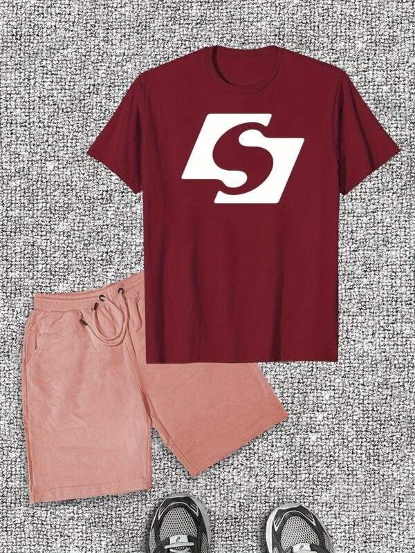 Men's Casual Cotton T-Shirt & Shorts Set – Solid Color, Crew Neck, Slight Stretch, Regular Fit, Lightweight for Summer Wear - Image 3